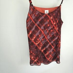 Cabi Tank Top Burgundy Red Graphic 3086